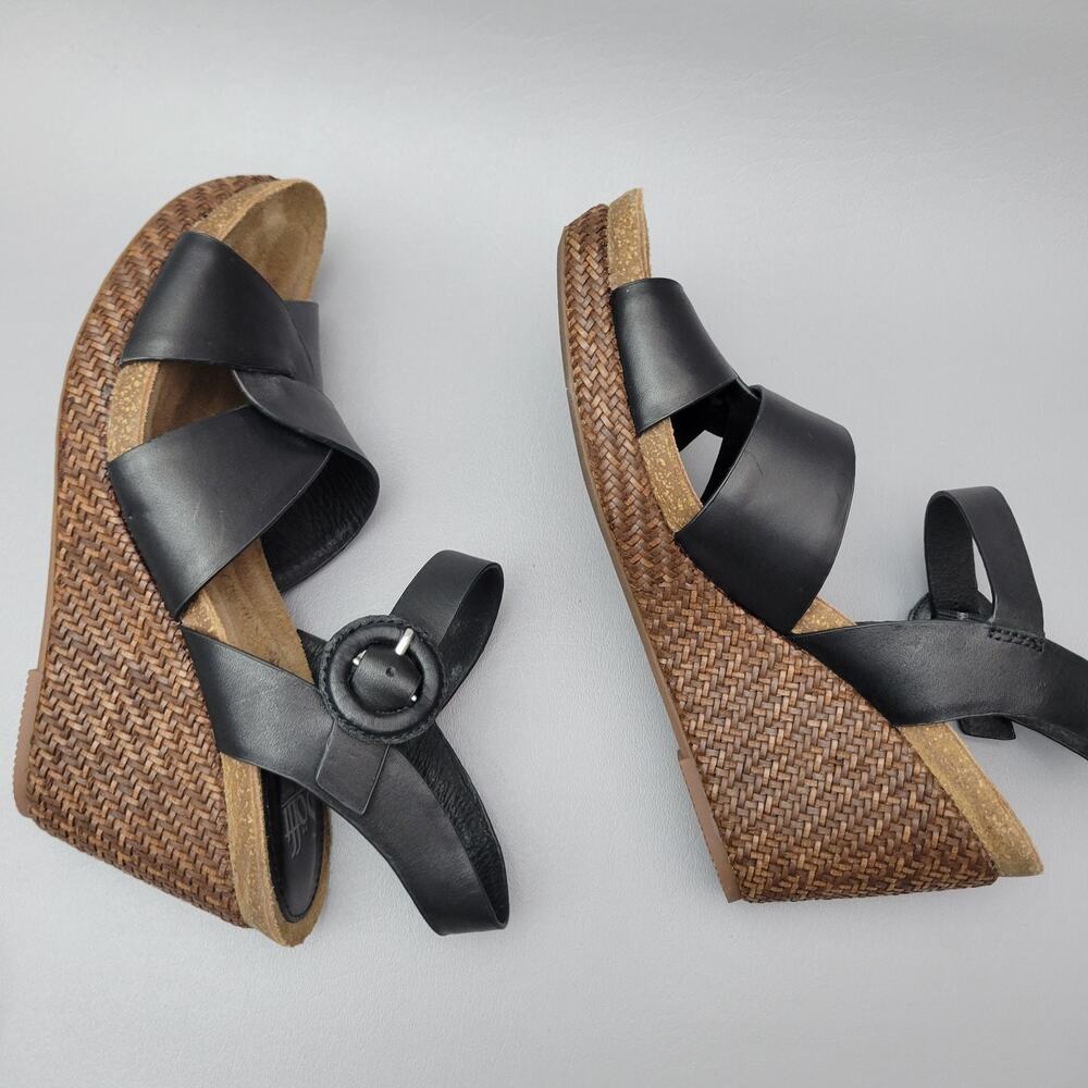 Sofft Casidy Womens Sandal Woven Wedge Wrap Soft Leather Straps Size 9 M Black - Picture 12 of 12